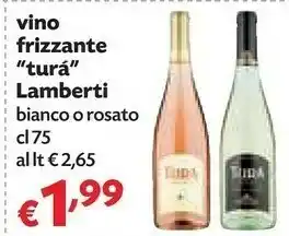 Pam Lamberti Vino Frizzante Turá offerta