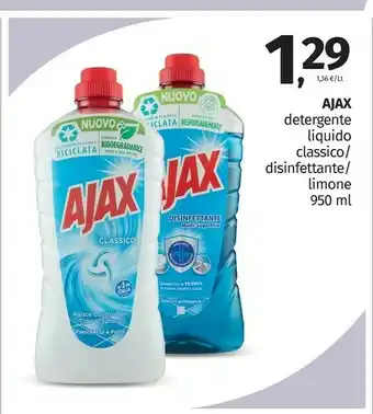 Pam Ajax Detergente Liquido Classico/ Disinfettante/ Limone offerta