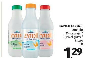 Pam Parmalat Zymil Latte Intero Alta Digeribilità Senza Lattosio UHT 1000 G(ml) offerta