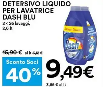Coop Superstore Dash Blu Detersivo Liquido per lavatrice 2,6 lt offerta