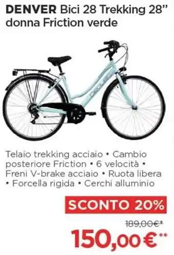 Denver Bici 28 Trekking 28" donna Friction verde