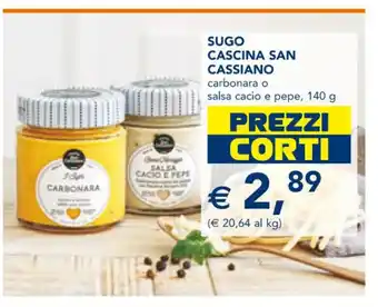 Esselunga Sugo Cascina San Cassiano carbonara o salsa cacio e pepe, 140 g offerta