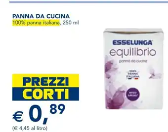 Esselunga Esselunga equilibrio Panna Da Cucina 100% panna Italiana, 250 ml offerta