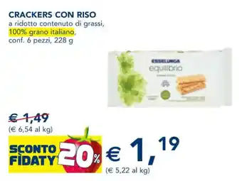 Esselunga Crackers Con Riso 6 pezzi , 228 g offerta