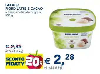 Esselunga Gelato Fiordilatte E Cacao 300g offerta