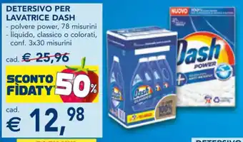 Esselunga Detersivo Per Lavatrice Dash 3x30 misurini offerta