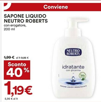 Coop Neutro Roberts Sapone liquido offerta