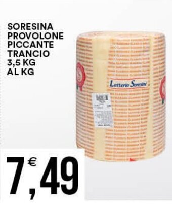 Vantaggio Cash&Carry Soresina Provolone Piccante Trancio 3,5 Kg Al Kg offerta