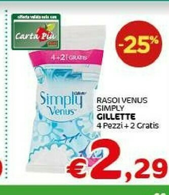 Crai Gillette Rasoi Venus Simply offerta