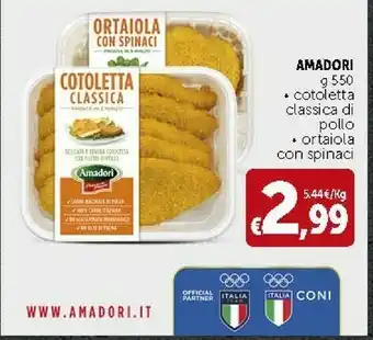 Deco Supermercati Amadori Cotoletta Classica Di Pollo/ Ortaiola Con Spinaci offerta