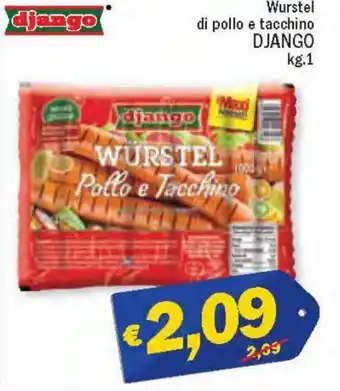 Ard Discount Django Würstel di Pollo e tacchino 1 kg offerta