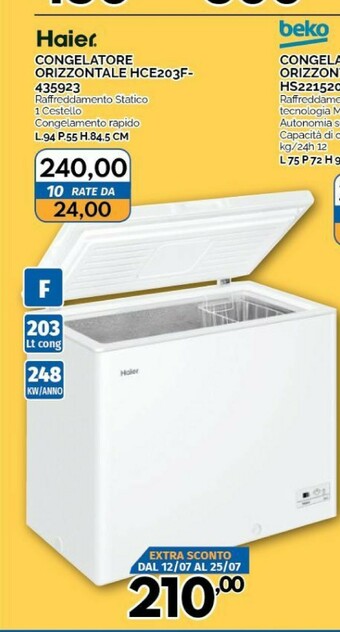 Orizzonte Haier Congelatori a pozzetto offerta