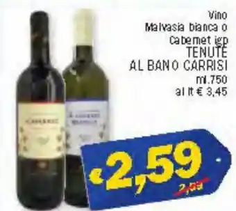 Tenute Al Bano Carrisi Vino Malvasia bianca o Cabernet igp 750 ml