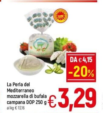 A&O La Perla del Mediterraneo mozzarella di bufala campana DOP 250 g offerta