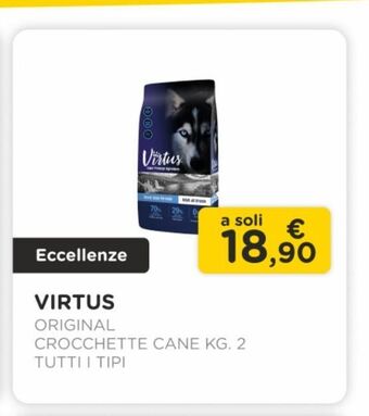 Arcaplanet Virtus /original / crocchette cane kg.2 /tutti i tipi offerta