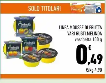 Linea mousse di frutta vari gusti melinda