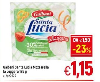 A&O Galbani Santa Lucia Mozzarella la Leggera 125 g offerta