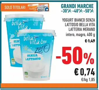 Conad Yogurt bianco senza lattosio bella vita latteria merano offerta