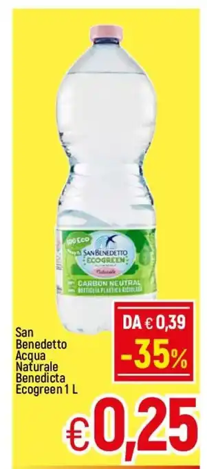 A&O San Benedetto Acqua Naturale Benedicta Ecogreen 1 L offerta