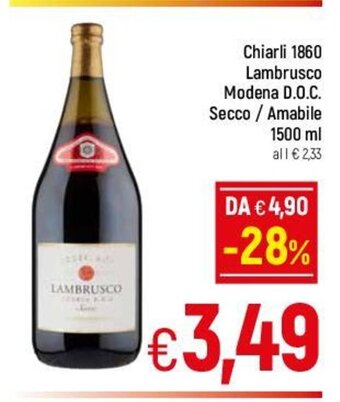 A&O Chiarli 1860 Lambrusco Modena D.O.C. Secco/Amabile 1500 ml offerta