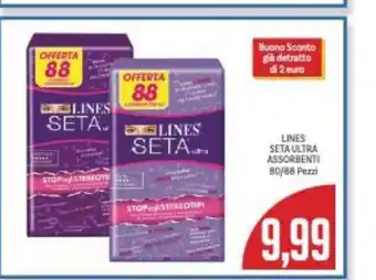Supermercati Piccolo Lines Seta Ultra Assorbenti 80/88 Pezzi offerta