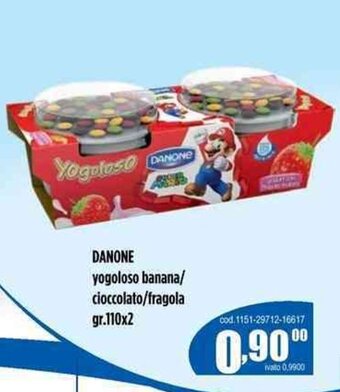 Del Prete Distribuzioni Danone yogoloso banana/cioccolato/fragola gr.110x2 offerta