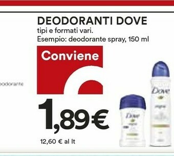 Coop Dove Deodorante offerta