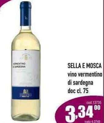Del Prete Distribuzioni Sella e Mosca vino vermentino di sardegna doc cl.75 offerta