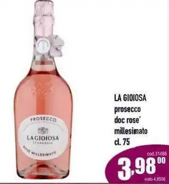 La Gioiosa prosecco doc rose' millesimato cl,75
