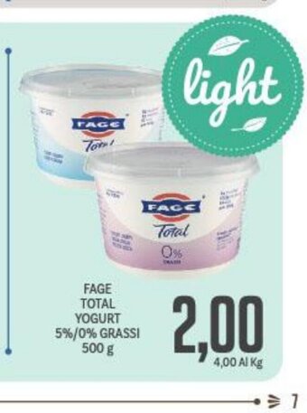 Supermercati Piccolo Fage Total Yogurt 5%/0% Grassi 500 g offerta