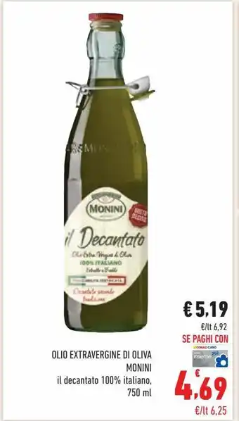 Conad Olio extra vergine di oliva monini offerta