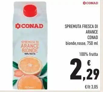 Conad Spremuta fresca di arance conad offerta