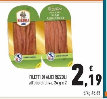 Conad Filetti di alici rizzoli offerta