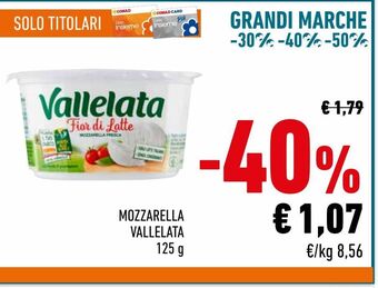 Conad City Mozzarella vallelata offerta
