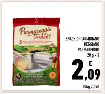 Conad Superstore Snack parmigiano reggiano parmareggio 20g x5 offerta