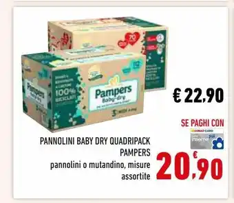 Conad Superstore Pannolini pampers baby dry quadripack offerta
