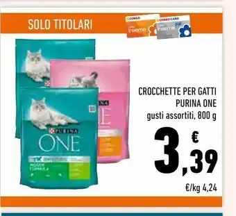 Conad Superstore Croccantini per gatti purina one gusti assortiti 800g offerta