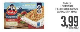 Supermercati Piccolo Findus I Gratinati Filetti di Merluzzo Vari Gusti - 380 g offerta
