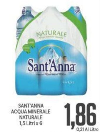 Supermercati Piccolo Sant'Anna Acqua Minerale Naturale 1.5 Litri x 6 offerta