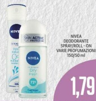 Supermercati Piccolo Nivea Deodorante Spray/Roll-On Varie Profumazioni 150/50 ml offerta