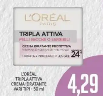 Supermercati Piccolo L'Oréal Tripla Attiva Crema Idratante 50 ml offerta