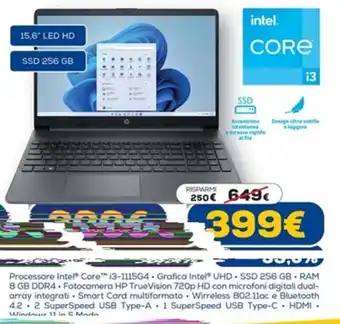 Euronics HP 15.6" LED HD offerta