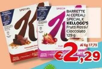 Crai Kelloggs Kellogg's Special K - Barrette Di Cereali Con Cioccolato Fondente offerta