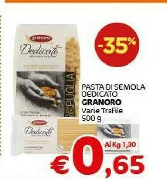 Crai Granoro Pasta Di Semola Dedicato offerta