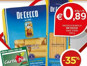 Crai De Cecco Pasta Di Semola Di Grano Duro offerta