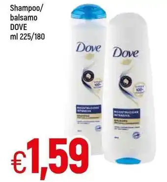 Galassia Dove Shampoo/Balsamo ml 225/180 offerta