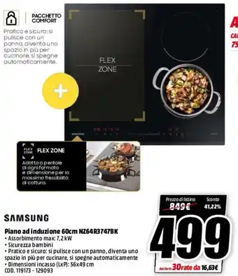 MediaWorld Samsung Piano Ad Induzione 60CM NZ64R3747BK offerta