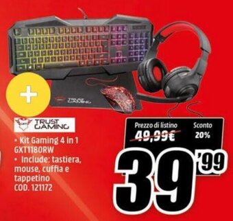 MediaWorld Trust Gaming Kit Gaming 4 in 1 GXT1180RW offerta