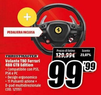 MediaWorld Thrustmaster Volante T80 Ferrari 488 GTB Edition offerta