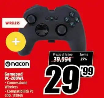 MediaWorld Nacon Gamepad PC-200WL offerta